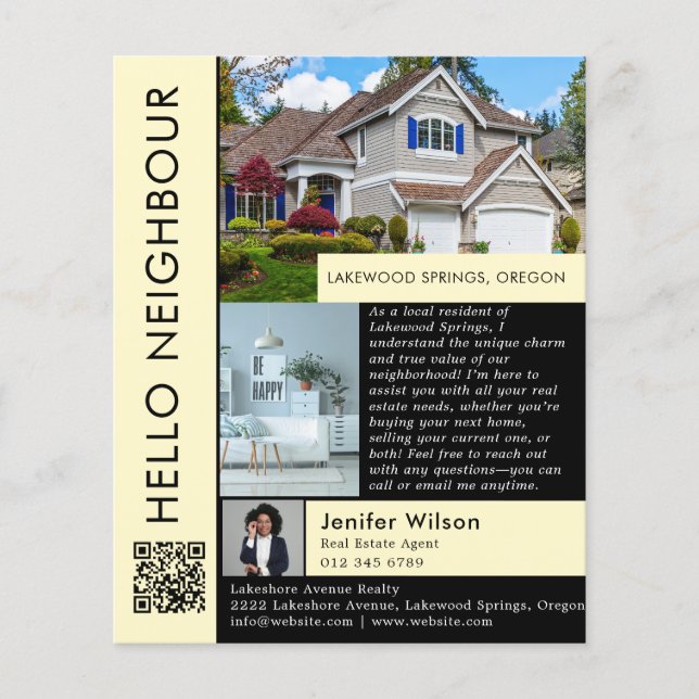 Flyer Hola Vecino Marketing Inmobiliario (Frente)