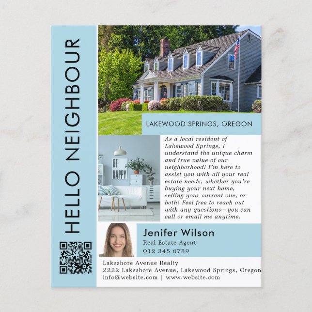 Flyer Hola Vecino Marketing Inmobiliario (Frente)