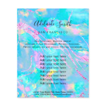 holograma de FAUX de la piedra opal de aqua