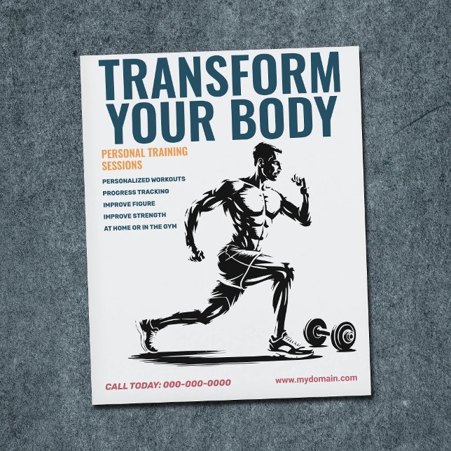 Flyer Hombre Atlético - Entrenador Personal (Athletic Man - Personal Trainer Flyer)