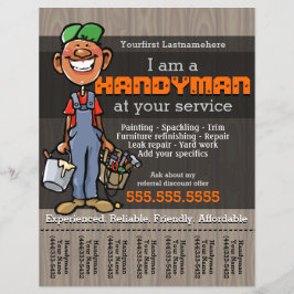 Flyer Hombre manejable.Carpintero.Plumber.Painter.Afro-A