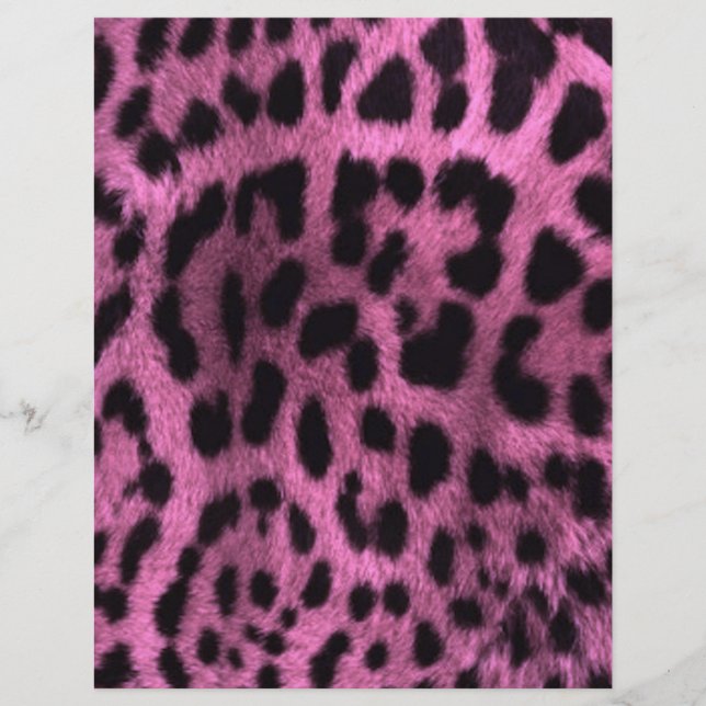 Flyer Huella de leopardo animal - rosa (Frente)