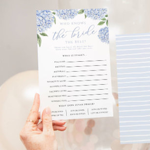 Flyer Hydrangea Azul que conoce la tarjeta de juego de p