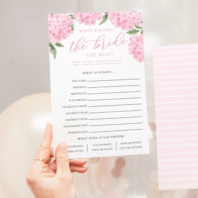 Flyer Hydrangea rosa que conoce la tarjeta de juego de p (Subido por el creador)