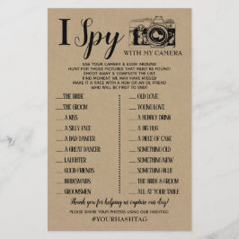 Flyer I Spy Wedding Reception Ducha Tarjeta de juego Rús
