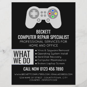 Flyer I.T/Equipos, anuncio de especialista en reparación