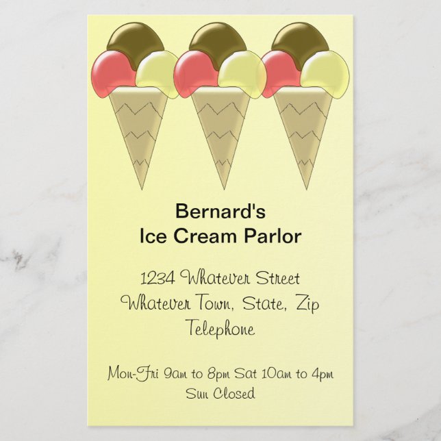 Flyer Ice Cream Parlor (Frente)