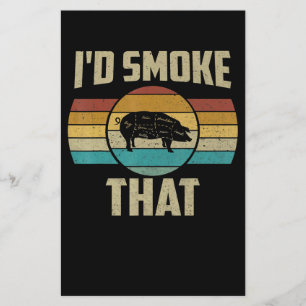 Flyer Id Fumar Ese Gracioso Regalo Retro De Carne De Cer