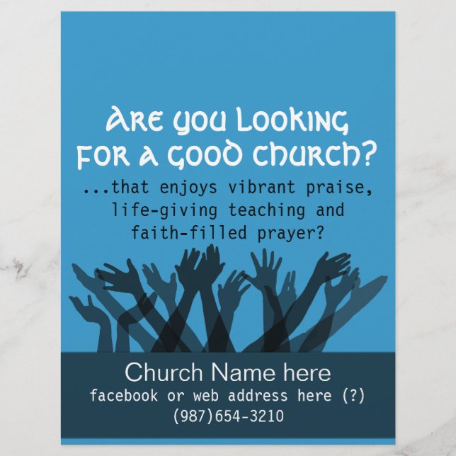 Flyer Iglesia.Culto.Biblia.Comunidad.Curación.Oración (Frente)