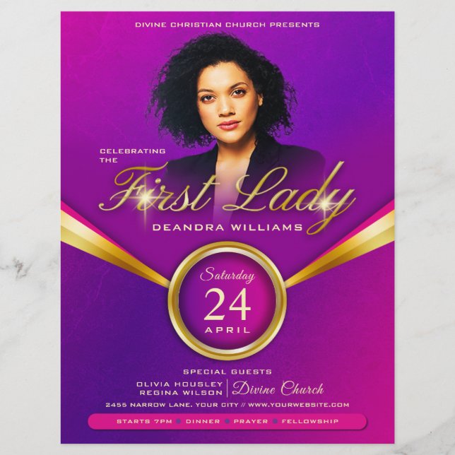 Flyer Iglesia de Apreciación del Día de la Primera Dama (Frente)
