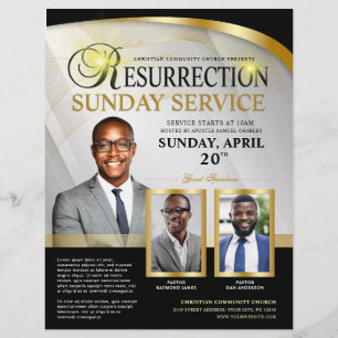 Flyer Iglesia del Servicio Dominical de Resurrección de 