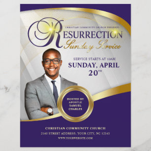 Flyer Iglesia del Servicio Dominical de Resurrección Pur