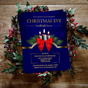 Flyer Iglesia elegante de luz de velas en Nochebuena