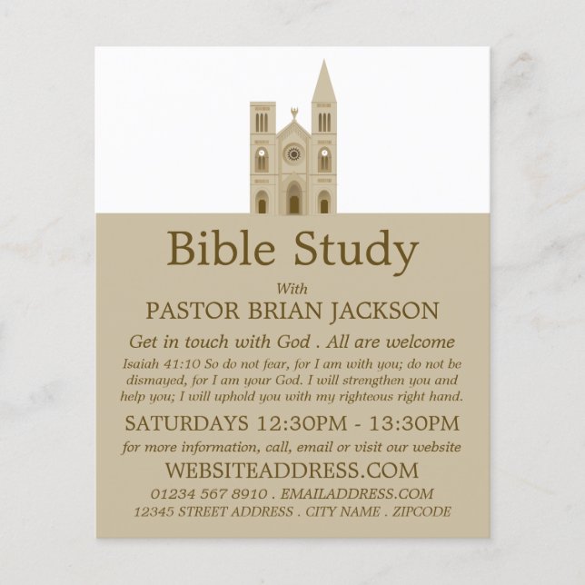 Flyer Iglesia Santa, Clase de Biblia Cristiana Anunciant (Frente)