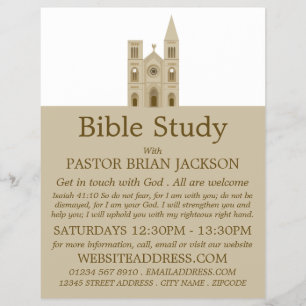 Flyer Iglesia Santa, Clase de Biblia Cristiana Anunciant