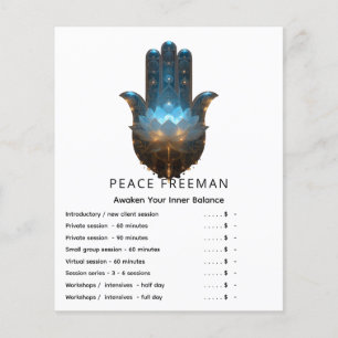 Flyer Iluminación del Loto   Diseño de Mano Hamsa