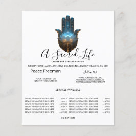 Flyer Iluminación del Loto | Diseño de Mano Hamsa