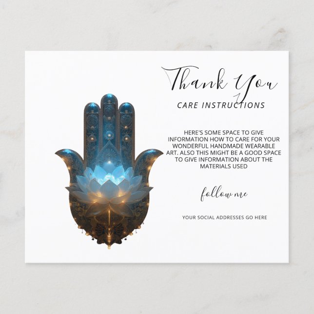 Flyer Iluminación del Loto | Diseño de Mano Hamsa (Frente)