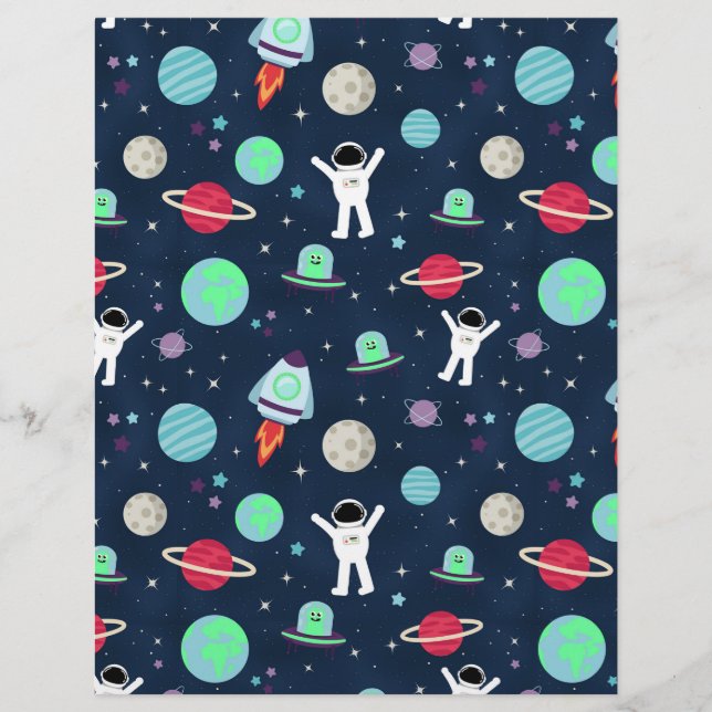 Flyer Ilustracion de patrón de espacio (Frente)