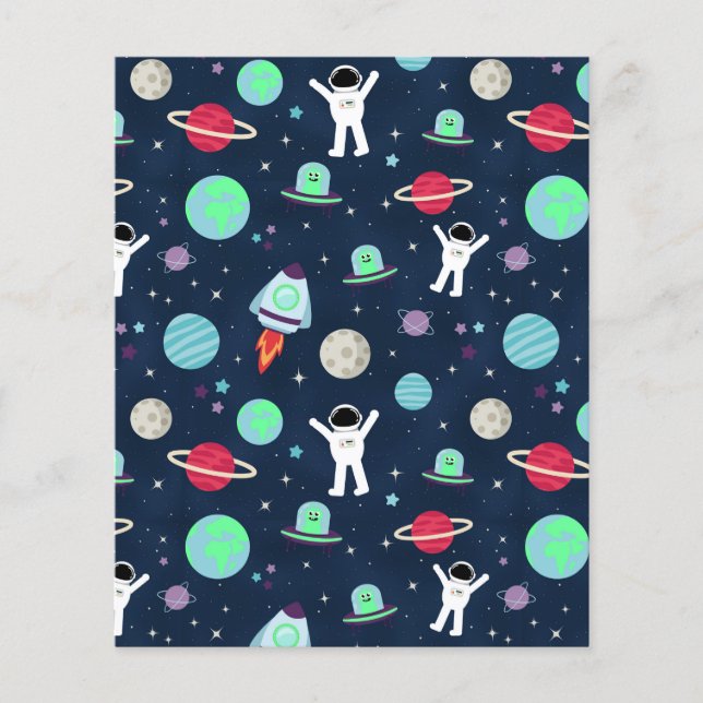 Flyer Ilustración de patrón espacial (Frente)