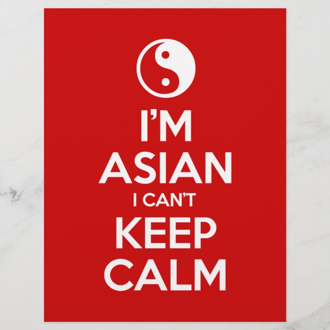 Flyer I'm Asian I Can't Keep Calm (Frente)