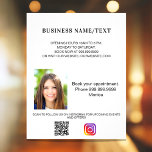 Flyer Imagen de negocios código qr maquillaje de belleza<br><div class="desc">Personaliza y agrega tu nombre,  dirección,  tu texto,  foto,  tu propio código QR a tu cuenta de Instagram. Fondo blanco,  texto negro.</div>