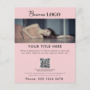 Flyer Imagen simple promocional de negocios rosa elegant