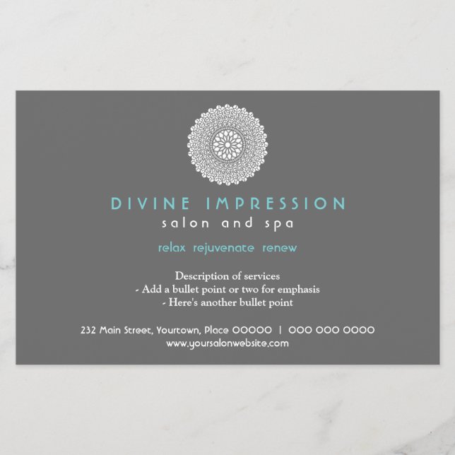 Flyer Impresión de cian divino horizontal (Frente)