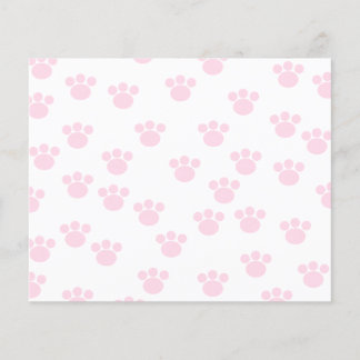 Flyer Impresión de la pata de animales. Patrón rosa clar