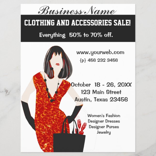 Flyer Impresión de leopardo de animales rojos de moda de (Frente)