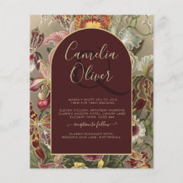 Flyer Impresionante Boda Botánica Borgoña Floral
