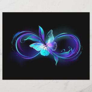 Flyer Infinito brillante con mariposa mágica