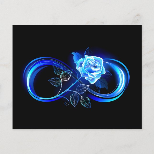 Flyer Infinito brillante con rosa azul (Frente)