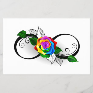 Flyer Infinity Symbol with Rainbow Rose