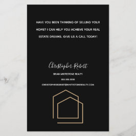 Flyer Inmobiliaria Negra con Clase