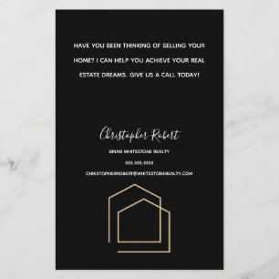 Flyer Inmobiliaria Negra con Clase