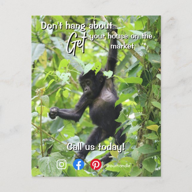 Flyer inmueble divertido No cuelgue de Postcard (Frente)