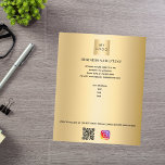 Flyer Instagram de código qr del logotipo del negocio de<br><div class="desc">Un falso fondo dorado. Personalice y agregue su logotipo comercial,  nombre,  dirección,  texto,  su propio código QR a su cuenta de Instagram. Atrás: agrega una foto y más texto.</div>