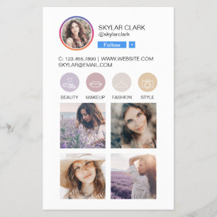 Flyer Instagram Social Media Follow Profile Photo Grid