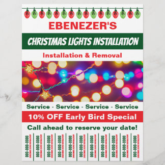 Flyer Instalación de las luces de navidad con tiras desg