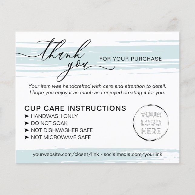 Flyer Instrucciones de cuidado de la Copa Blue Small Bus (Frente)