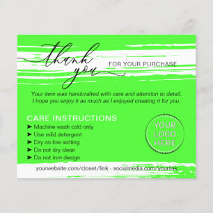 Flyer Instrucciones de lavado y cuidado de gracias de ne