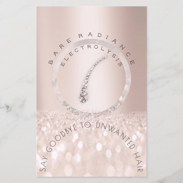 Flyer Instrucciones de postcuidado Purpurina Rosa Electr (Frente)