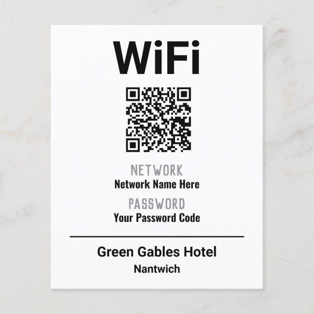 Flyer Instrucciones de WiFi con código QR (Frente)