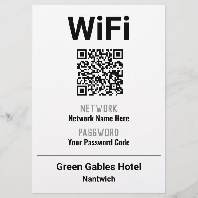 Flyer Instrucciones WiFi con código QR (Frente)