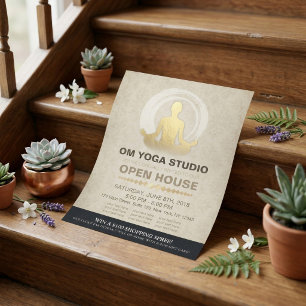 Flyer Instructor de Postura de YOGA Estudio Casa Abierta