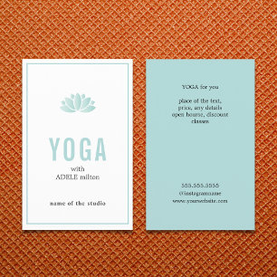 Flyer Instructor de yoga del icono del Lotus blanco azul