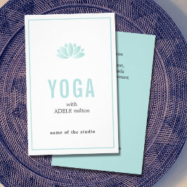 Flyer Instructor de yoga del icono del Lotus blanco azul