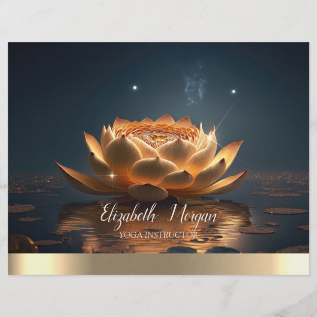 Flyer Instructor de Yoga Elegante Lotus Dark (Frente)
