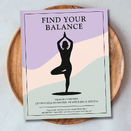 Flyer Instructor de Yoga Limpio - Postura del Árbol